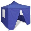 VidaXL Niebieski, składany namiot, 3 x 3 m, z 4 ściankami