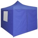 VidaXL Niebieski, składany namiot, 3 x 3 m, z 4 ściankami