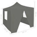 VidaXL Rozkładany namiot imprezowy z 4 ściankami, 3x3 m, antracytowy