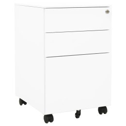 VidaXL Mobilna szafka kartotekowa, biała, 39x45x60 cm, stalowa