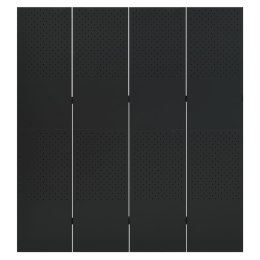 VidaXL Parawan 4-panelowy, czarny, 160 x 180 cm, stalowy