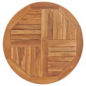 VidaXL Blat stołu, lite drewno tekowe, okrągły, 2,5 cm, 80 cm