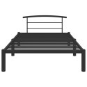 VidaXL Rama łóżka, czarna, metalowa, 90 x 200 cm