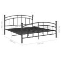 VidaXL Rama łóżka, czarna, metalowa, 160x200 cm