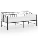VidaXL Sofa z wysuwaną ramą łóżka, czarna, metalowa, 90x200 cm