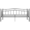 VidaXL Sofa z wysuwaną ramą łóżka, czarna, metalowa, 90x200 cm
