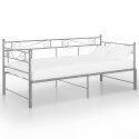 VidaXL Sofa z wysuwaną ramą łóżka, szara, metalowa, 90x200 cm
