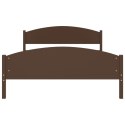 VidaXL Rama łóżka, ciemnobrązowa, lite drewno sosnowe, 140 x 200 cm