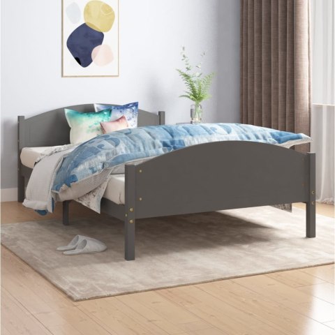 VidaXL Rama łóżka, ciemnoszara, lite drewno sosnowe, 120 x 200 cm