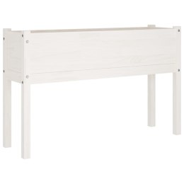 VidaXL Donica ogrodowa, biała, 110x31x70 cm, lite drewno sosnowe