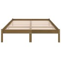 VidaXL Rama łóżka, miodowy brąz, lite drewno sosnowe, 140 x 200 cm