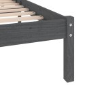 VidaXL Rama łóżka, szara, lite drewno, 135x190 cm, podwójna