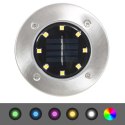 VidaXL Solarne lampy gruntowe LED, 8 szt., kolory RGB