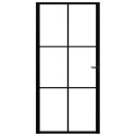 VidaXL Drzwi wewnętrzne, szkło ESG i aluminium, 102,5x201,5 cm, czarne