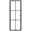 VidaXL Drzwi wewnętrzne, szkło ESG i aluminium, 76x201,5 cm, czarne