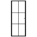 VidaXL Drzwi wewnętrzne, szkło ESG i aluminium, 83x201,5 cm, czarne