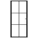 VidaXL Drzwi wewnętrzne, szkło ESG i aluminium, 93x201,5 cm, czarne