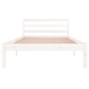 VidaXL Rama łóżka, lite drewno sosnowe, 100x200 cm, biała