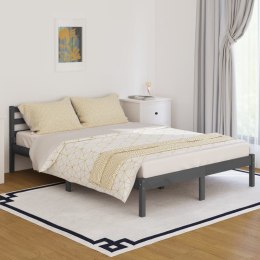 VidaXL Rama łóżka, szara, 140x200 cm, lite drewno sosnowe