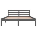 VidaXL Rama łóżka, szara, 140x200 cm, lite drewno sosnowe