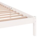 VidaXL Rama łóżka, lite drewno sosnowe, 160x200 cm, białe