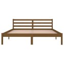 VidaXL Rama łóżka, lite drewno sosnowe, 160x200 cm, miodowy brąz
