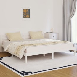 VidaXL Rama łóżka, lite drewno sosnowe, 200x200 cm, białe