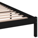 VidaXL Rama łóżka, lite drewno sosnowe, 200x200 cm, czarne