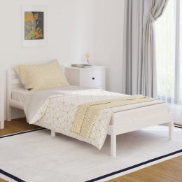 VidaXL Rama łóżka, lite drewno sosnowe, 90x200 cm, biała