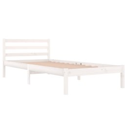 VidaXL Rama łóżka, lite drewno sosnowe, 90x200 cm, biała