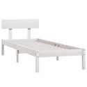 VidaXL Rama łóżka, biała, lite drewno sosnowe, 90x190 cm, pojedyncza