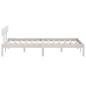 VidaXL Rama łóżka, biała, lite drewno sosnowe, 140 x 190 cm