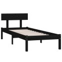 VidaXL Rama łóżka, czarna, lite drewno sosnowe, 90x190 cm, pojedyncza