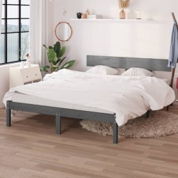 VidaXL Rama łóżka, szara, lite drewno sosnowe, 120 x 200 cm