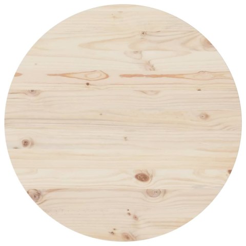 VidaXL Blat stołu, Ø80x2,5 cm, lite drewno sosnowe