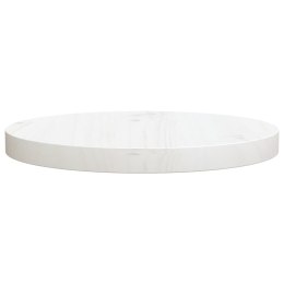 VidaXL Blat stołu, biały, Ø30x2,5 cm, lite drewno sosnowe