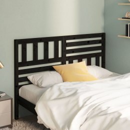VidaXL Wezgłowie łóżka, czarne, 126x4x100 cm, lite drewno sosnowe