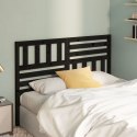 VidaXL Wezgłowie łóżka, czarne, 126x4x100 cm, lite drewno sosnowe