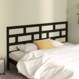 VidaXL Wezgłowie łóżka, czarne, 186x4x100 cm, lite drewno sosnowe
