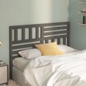 VidaXL Wezgłowie łóżka, szare, 146x4x100 cm, lite drewno sosnowe