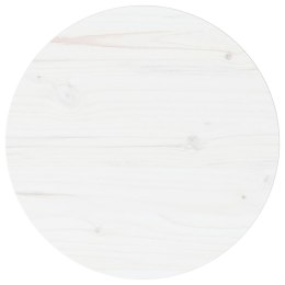 VidaXL Blat stołu, biały, Ø40x2,5 cm, lite drewno sosnowe
