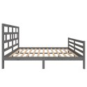 VidaXL Rama łóżka, szara, lite drewno sosnowe, 160 x 200 cm