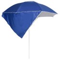 VidaXL Parasol plażowy ze ściankami bocznymi, niebieski, 215 cm