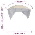 VidaXL Parasol plażowy ze ściankami bocznymi, piaskowy, 215 cm