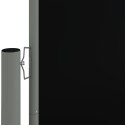 VidaXL Zwijana markiza boczna na taras, czarna, 117 x 600 cm