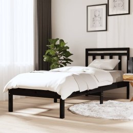 VidaXL Rama łóżka, czarna, lite drewno sosnowe, 100 x 200 cm