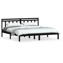 VidaXL Rama łóżka, czarna, lite drewno sosnowe, 160 x 200 cm