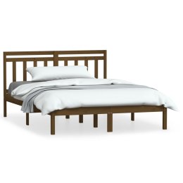VidaXL Rama łóżka, miodowy brąz, 120x190 cm, lite drewno