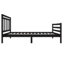 VidaXL Rama łóżka, czarna, lite drewno, 100 x 200 cm