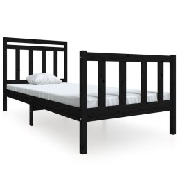 VidaXL Rama łóżka, czarna, lite drewno, 100 x 200 cm